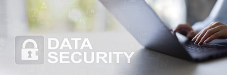 Data Security Concept for Digital Workflows on a Wide Banner.