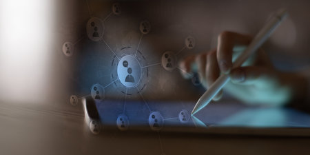 Digital Social Networking and Online Communication Platform Displayed on a Tablet Interface.
