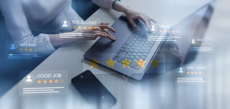 Customer Feedback and Online Review Management in Digital Platform.の写真素材