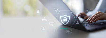 Data Security and Encryption in Digital Transactions. Business and Technology concept.の写真素材