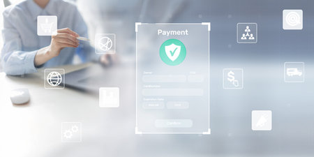 Secure Digital Payment Interface for Modern Business Transactions.の写真素材