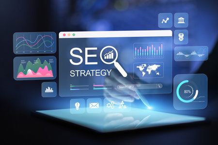 SEO search optimization platform with performance analytics and marketing insights.