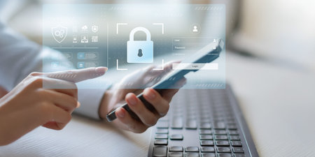 Secure Login and Cybersecurity Authentication Interface Technology concept.