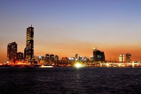 Seoul, the capital of the Republic of Korea Yeouido shows the sunset の写真素材