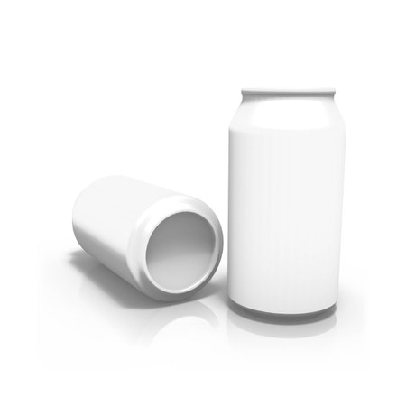 Two soda cans for use as a template on an isolated backgroundの写真素材