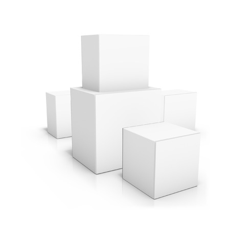 3d rendering of several boxesの写真素材