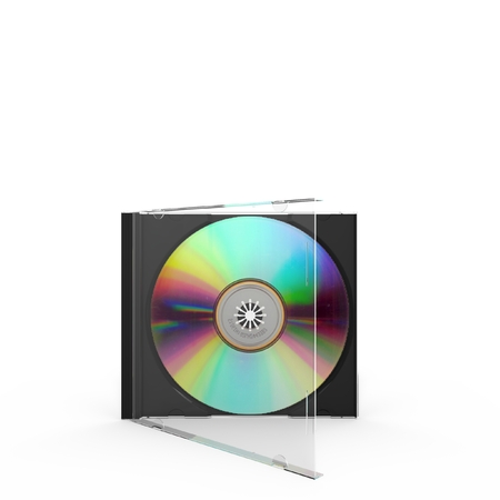 3d rendering of disc case with reflection of backsideの写真素材