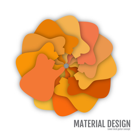 Guitar deck. Material design. Vector. Abstract background with different levels surfaces, material designのイラスト素材