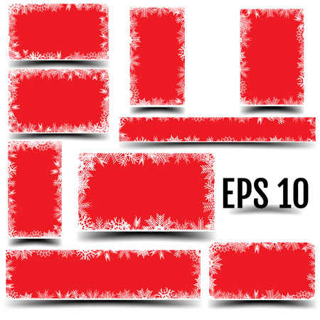 All formats for winter design. Vector blanks with snowflakes.のイラスト素材