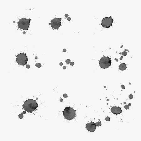 Vector set: ink blotsのイラスト素材