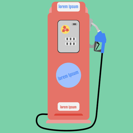 Gasoline pump retro design. Flat style, Vector illustrationのイラスト素材