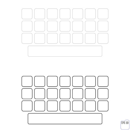 Vector light keyboard for smartphone, empty buttonsのイラスト素材