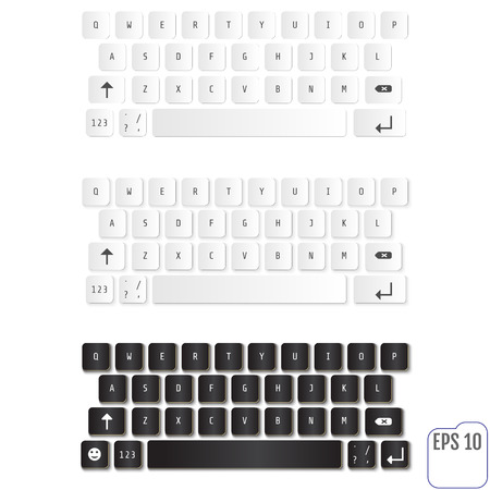 Modern realistic keyboard for smartphone or tablet PC with alphabet buttons. Vector illustrationのイラスト素材