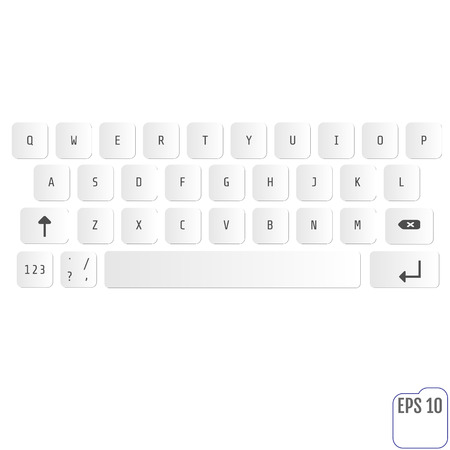 Modern realistic keyboard for smartphone or tablet PC with alphabet buttons. Vector illustrationのイラスト素材