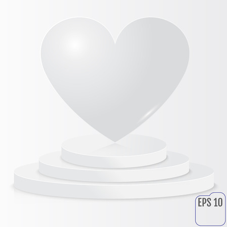 Heart on a pedestal. Modern greeting card. Give Love. Vectorのイラスト素材