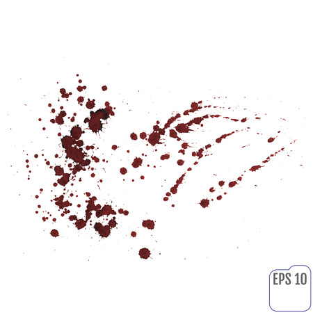 Blood splatters isolated on white. Clipping path.のイラスト素材