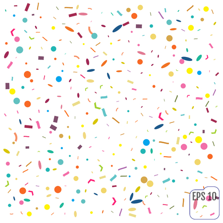 Abstract background with many falling tiny confetti pieces. vector background. Memphis concept. Colored confetti.のイラスト素材
