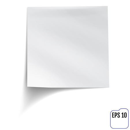 White sticky note isolated on White background. Vector illustration note for your design.のイラスト素材