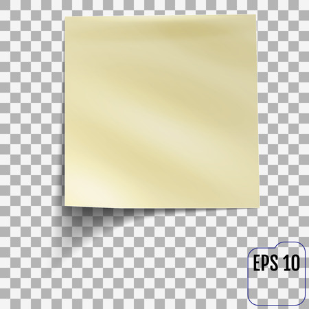 Sticky note isolated on transparent background. Template for your projects. Vector illustration.のイラスト素材