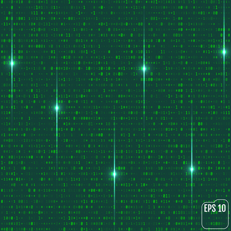 Matrix background with the green symbolsのイラスト素材
