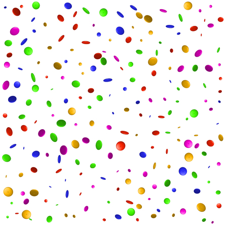 Colored 3d confetti flying on white background. Vectorのイラスト素材