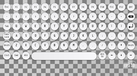 Modern keyboard design. Fashionable retro concept. Round keys. This keyboard is perfect for your business project.のイラスト素材