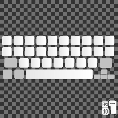 Modern realistic phone keyboard. Vector illustration. Clean key conceptのイラスト素材