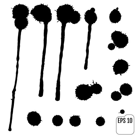 Vector set of ink splashes, ink blots. Splatter collection.のイラスト素材
