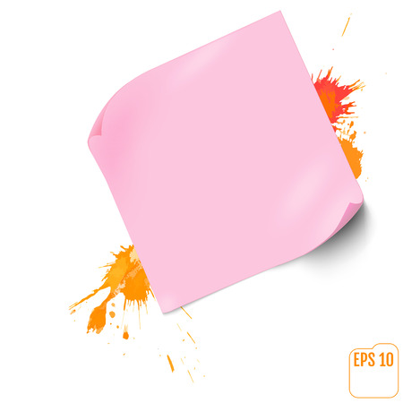 A sheet of paper with orange spraysのイラスト素材