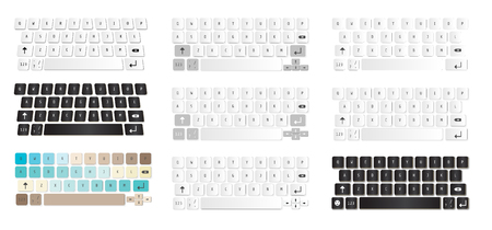 Set of Compact virtual keyboards vector illustrationのイラスト素材
