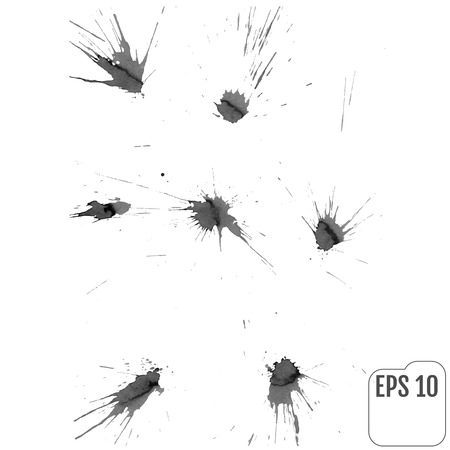 Set of ink blots. Vectorのイラスト素材