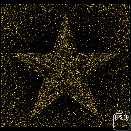 Golden Holidays star isolated on black backgroundのイラスト素材
