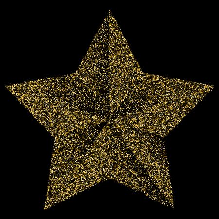 Gold glitter star of blinking stars. Vector illustrationのイラスト素材