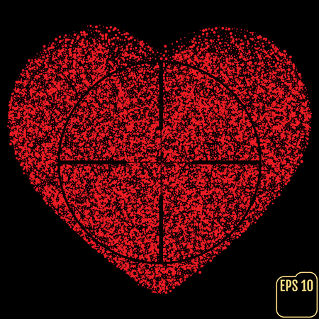 Glamour wedding and valentines abstract vector background with heart and confetti, Heart At Gunpointのイラスト素材