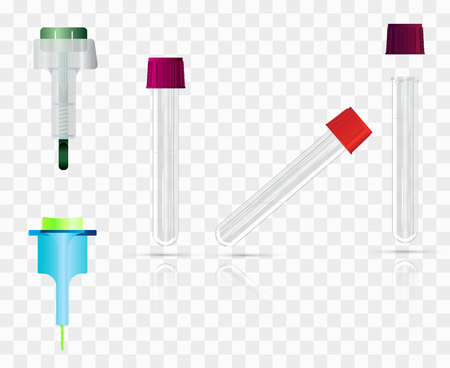 child lancet, adult lancet and vials on a transparent background.のイラスト素材