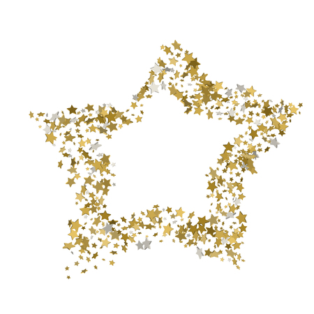 3d Golden star vector banner. Simple form. Template , card, vip, exclusive, certificate, gift luxury privilege voucher store present shoppingのイラスト素材