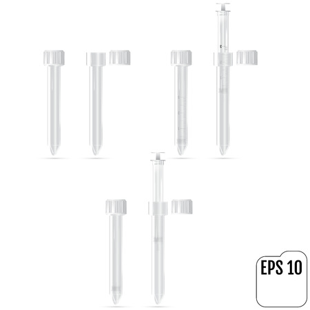 A realistic medical syringe in a special shockproof protective box. Used in extreme situationsのイラスト素材