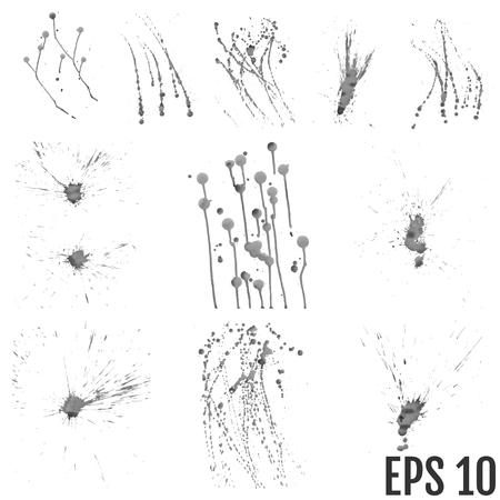 Paint splat set. Paint splashes set for design use. Abstract vector illustration.のイラスト素材