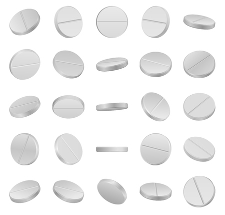 Realistic medical pills isolated on white background. Vectorのイラスト素材