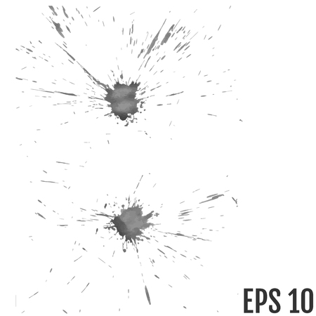 Set of grey splash on white background vector illustrationのイラスト素材