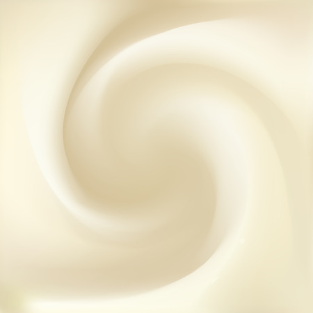 Syrup, mayonnaise, yogurt, ice cream, condensed milk, whipped cream or fluid cheese with space for text. Whirl light beige eddy surface. Close up view. Gradient mesh backgroundのイラスト素材