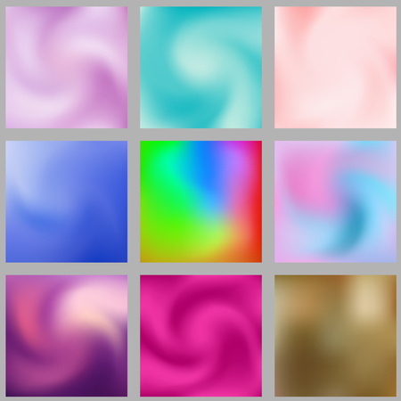 Set of abstract colorful blurred gradient mesh vector background. Element for your website, presentation, app and other. All elements are easily editable. Modern, trend colorsのイラスト素材
