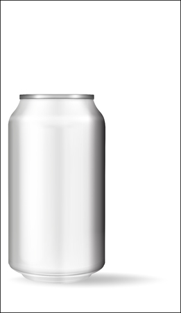Realistic aluminum can on white background. Mockup, blank can with copy spaceのイラスト素材