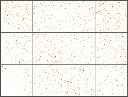 Gold star confetti celebrations. Simple festive modern design. Holiday vector. Set 12 in 1のイラスト素材