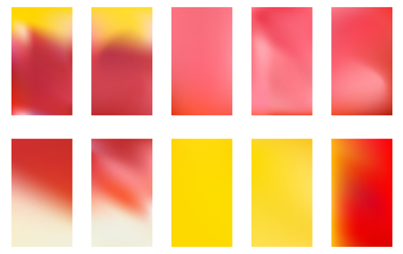 Colorful backgrounds in trendy neon colors. Modern screen vector design for mobile app. Soft color abstract gradients.のイラスト素材