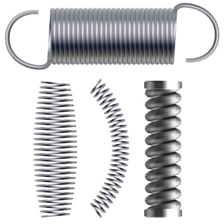 Realistic metal springs and machine absorbers setのイラスト素材