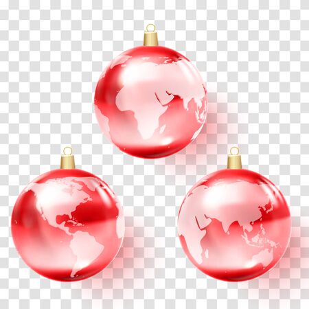 Earth globe 3D icon, glossy planet, vectorのイラスト素材