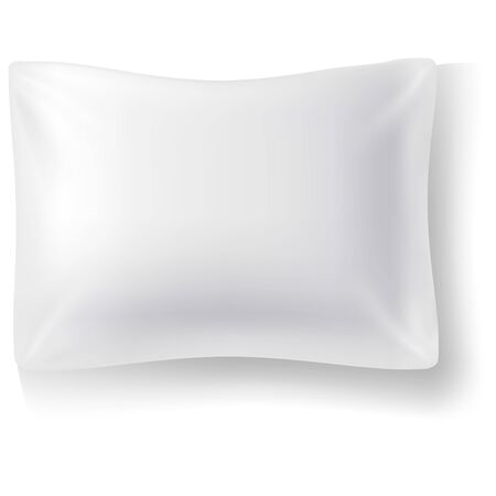 Blank white rectangular pillow. Cushion vector illustration.のイラスト素材