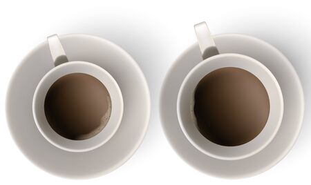 A Cup of Coffee and saucer, top view.のイラスト素材