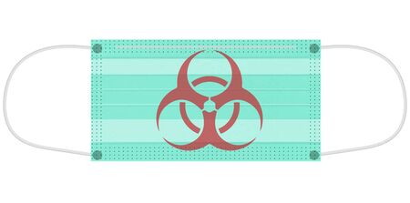 Realistic medical mask with biohazard symbol.のイラスト素材